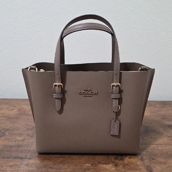 Coach Taupe Leather Tote Bag - Picture 1 of 9